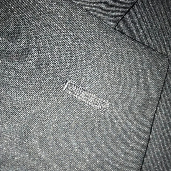 CLAIBORNE suit blazer jacket black formal 3 button flower buttonhole size 44L - Picture 5 of 12